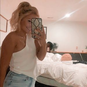 cold shoulder white tank